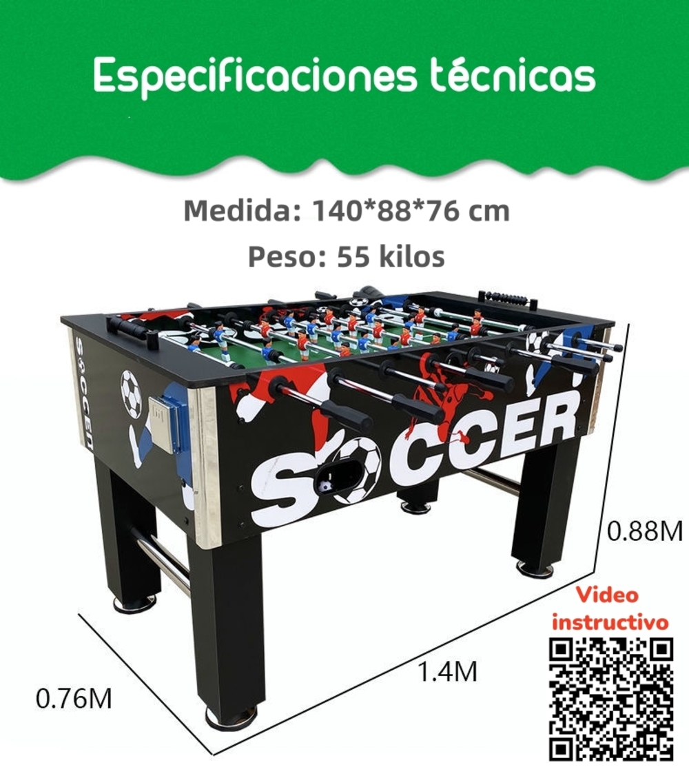 TACA TACA DE FUTBOL MADERA 140*76CM PREMIUM BY LUBABYCAS - 8