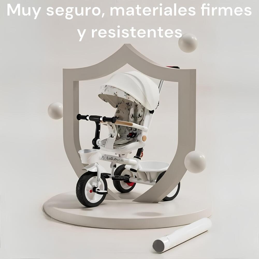 TRICICLO LUBABYCAS 360° MULTIPOSICIONES CON MESITA BLANCO - 7