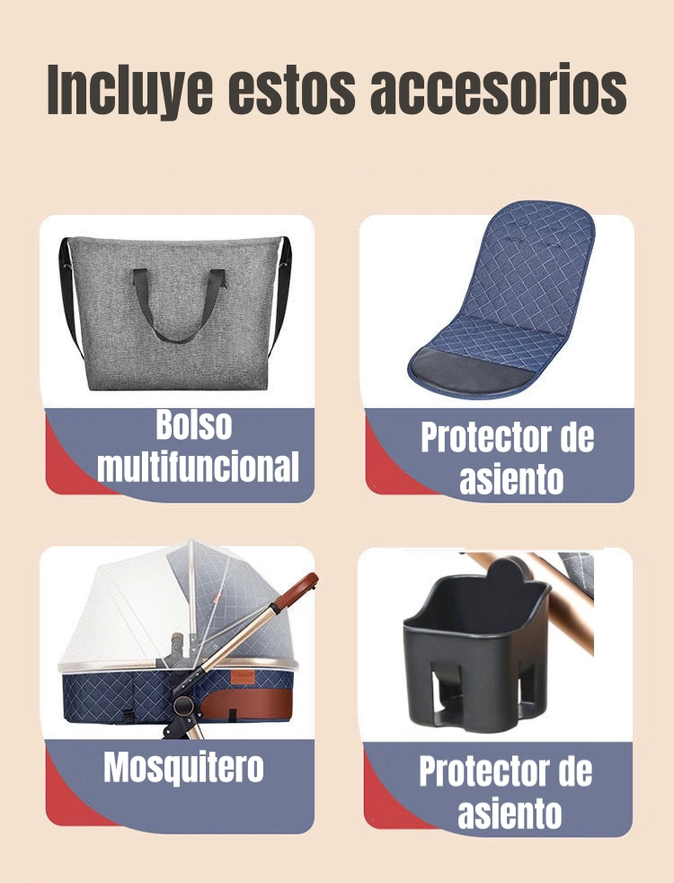 COCHE TRAVEL SYSTEM CON ACCESORIOS MUSSO BURDEOS LUBABYCAS - 2