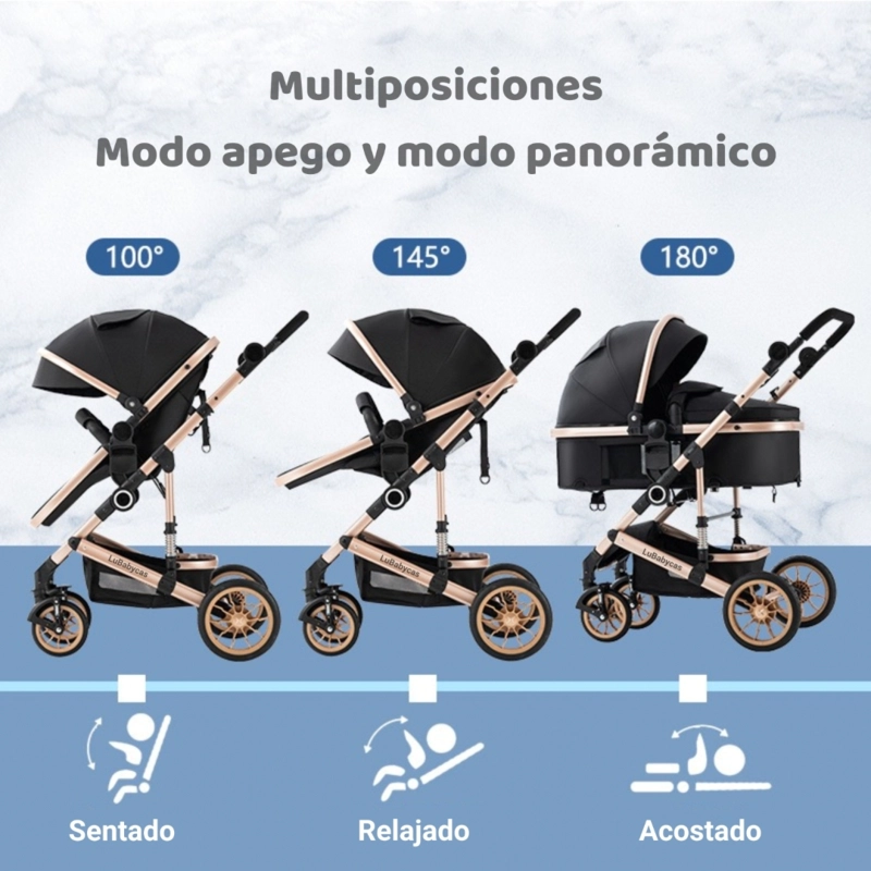 COCHE TRAVEL SYSTEM CON ACCESORIOS MUSSO BURDEOS LUBABYCAS - 4