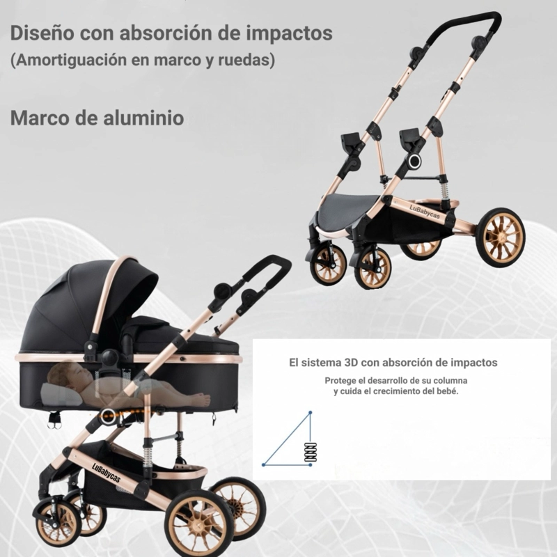 COCHE TRAVEL SYSTEM CON ACCESORIOS MUSSO BURDEOS LUBABYCAS - 7