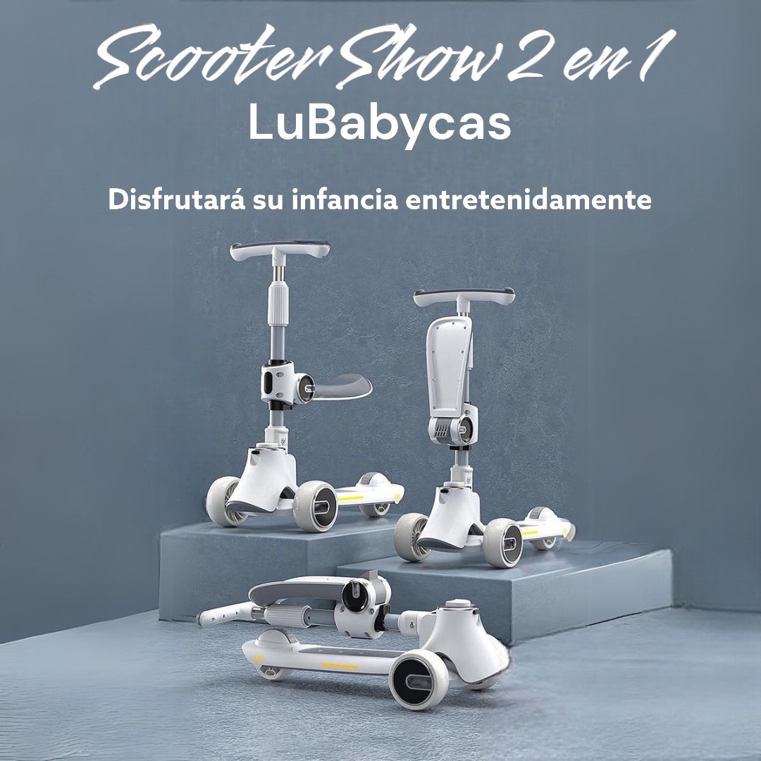 SCOOTER LUBABYCAS 3 RUEDAS 2 EN 1 ÚLTRA RESISTENTE GRIS - 6