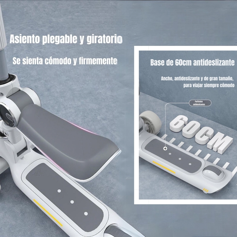 SCOOTER LUBABYCAS 3 RUEDAS 2 EN 1 ÚLTRA RESISTENTE ROSADO - 2