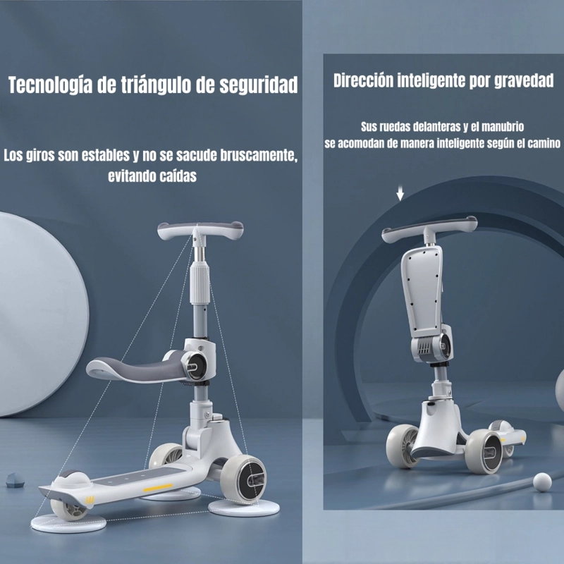 SCOOTER LUBABYCAS 3 RUEDAS 2 EN 1 ÚLTRA RESISTENTE ROSADO - 3