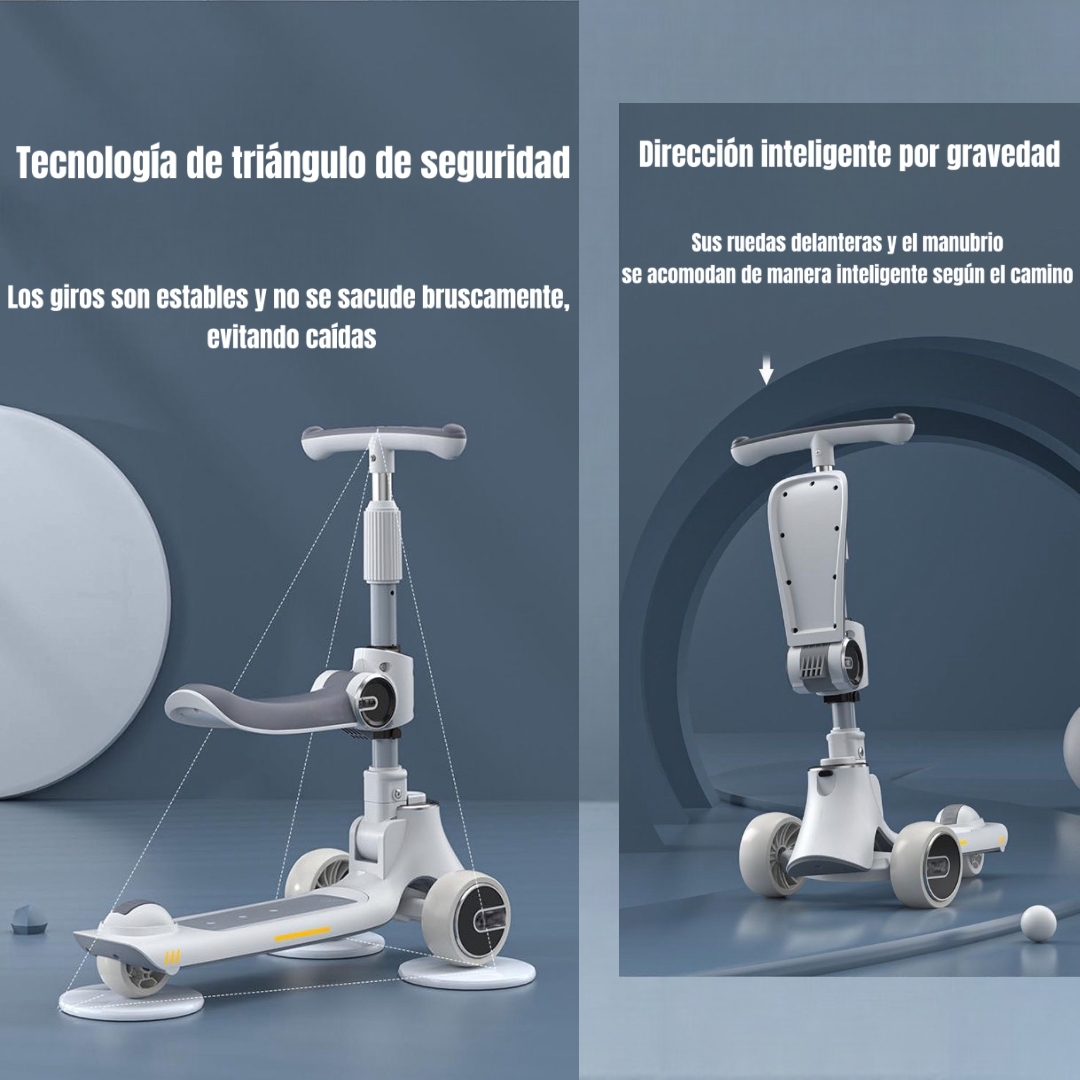 SCOOTER LUBABYCAS 3 RUEDAS 2 EN 1 ÚLTRA RESISTENTE ROSADO - 3