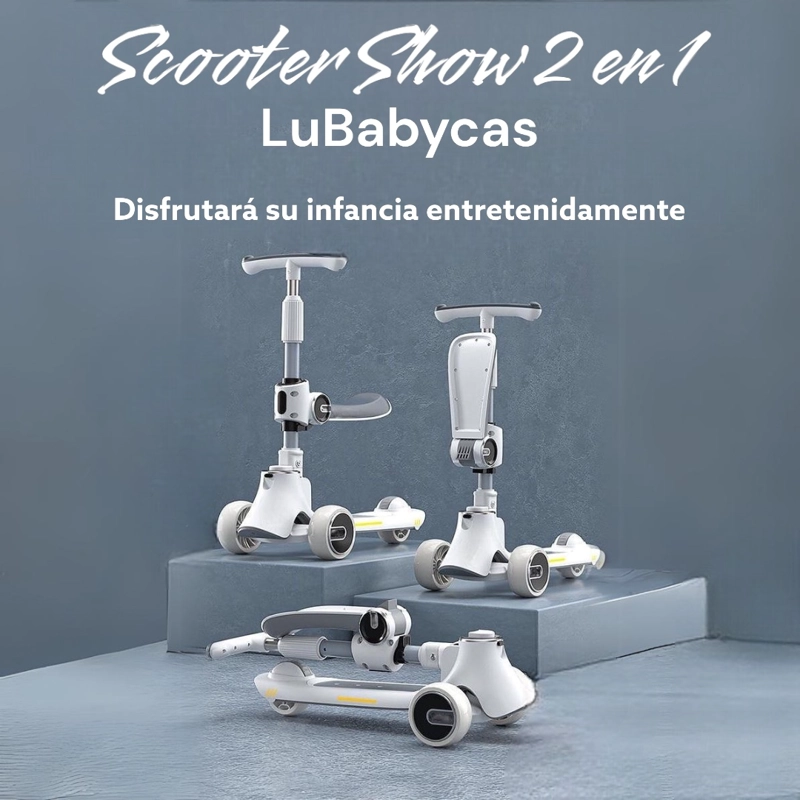 SCOOTER LUBABYCAS 3 RUEDAS 2 EN 1 ÚLTRA RESISTENTE ROSADO - 6