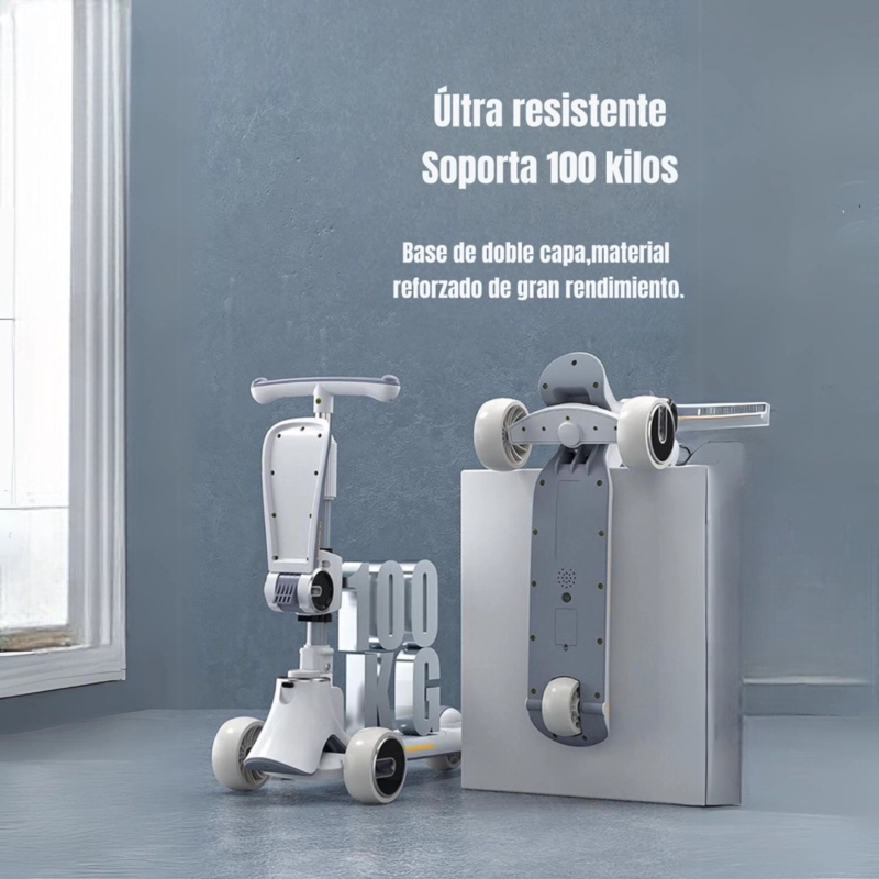 SCOOTER LUBABYCAS 3 RUEDAS 2 EN 1 ÚLTRA RESISTENTE ROSADO - 7