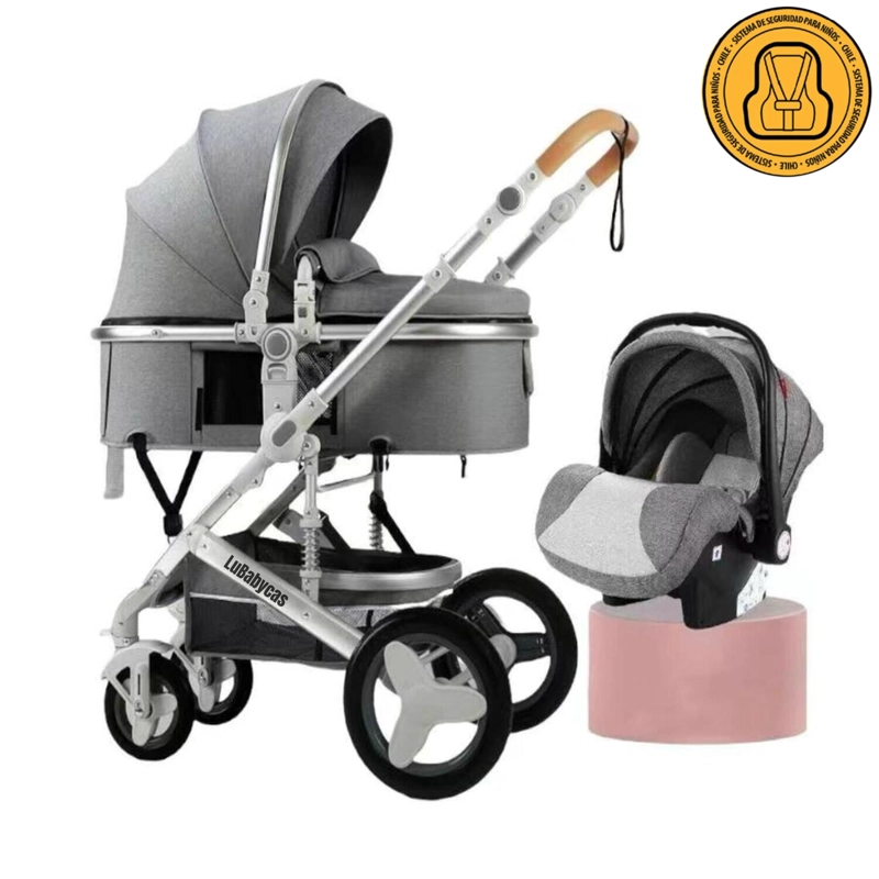COCHE LUBABYCAS TRAVEL SYSTEM CON ACCESORIOS GRIS - 1