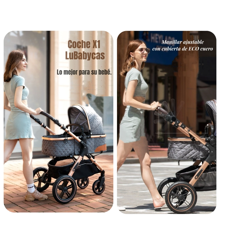 COCHE CUNA LUBABYCAS CON SILLA NIDO Y ACCESORIOS ROSADO - 3