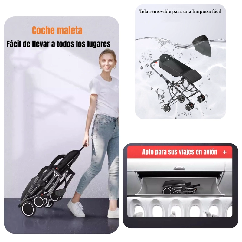COCHE DE PASEO COMPACTO CON ACCESORIOS LUBABYCAS ROJO - 4
