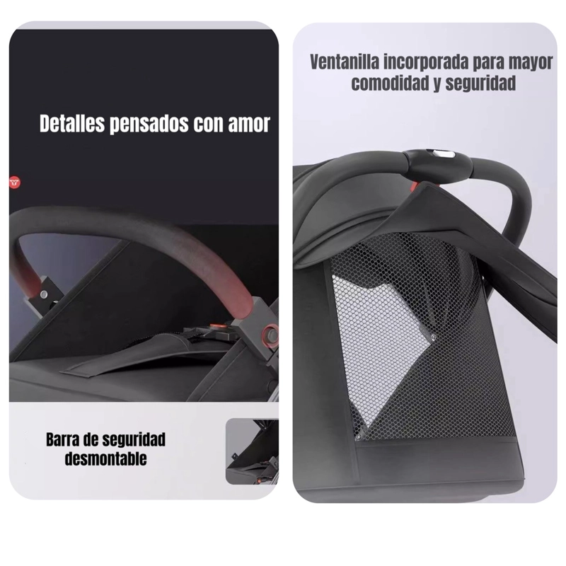 COCHE DE PASEO COMPACTO CON ACCESORIOS LUBABYCAS ROJO - 5