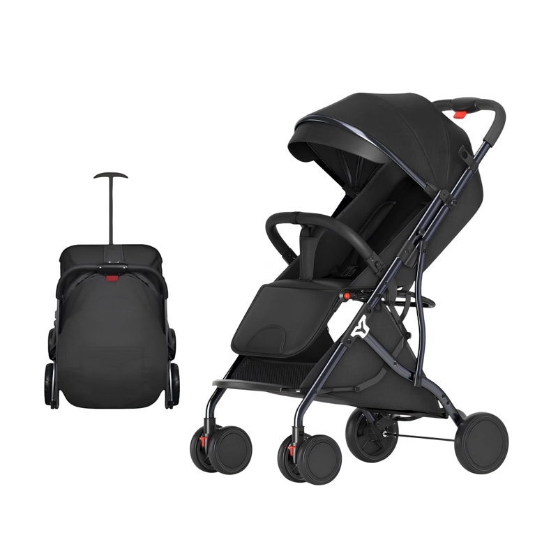 COCHE PASEO LUBABYCAS COMPACTO CON ACCESORIOS BLACK NEGRO - 1