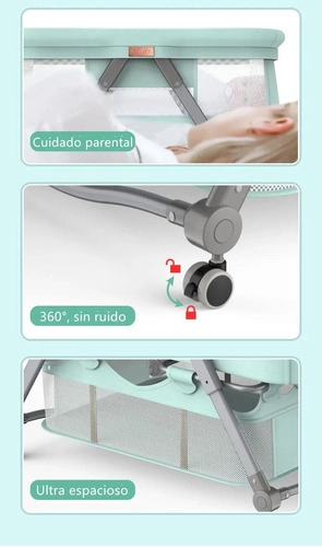 CUNA LUBABYCAS PRO ACERO INOXIDABLE VERDE BEBÉ CON ACCESORIOS - 6