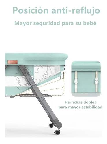 CUNA LUBABYCAS PRO ACERO INOXIDABLE VERDE BEBÉ CON ACCESORIOS - 7