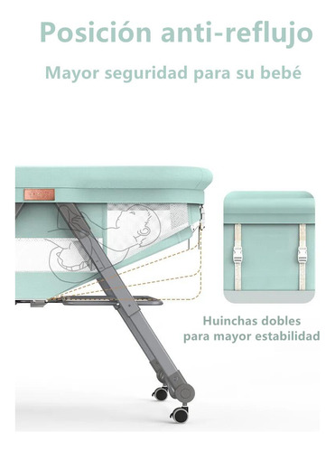CUNA LUBABYCAS PRO ACERO INOXIDABLE VERDE BEBÉ CON ACCESORIOS - 7