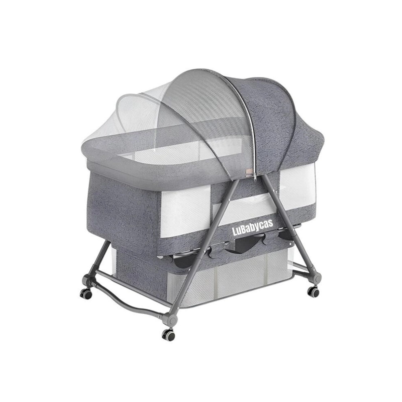 CUNA MOISÉS LUBABYCAS PRO ACERO INOXIDABLE GRIS CON ACCESORIOS - 1