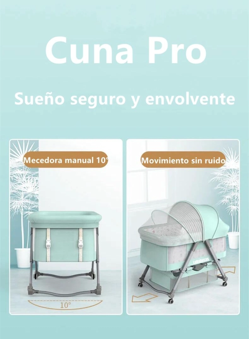 CUNA MOISÉS LUBABYCAS PRO ACERO INOXIDABLE GRIS CON ACCESORIOS - 4