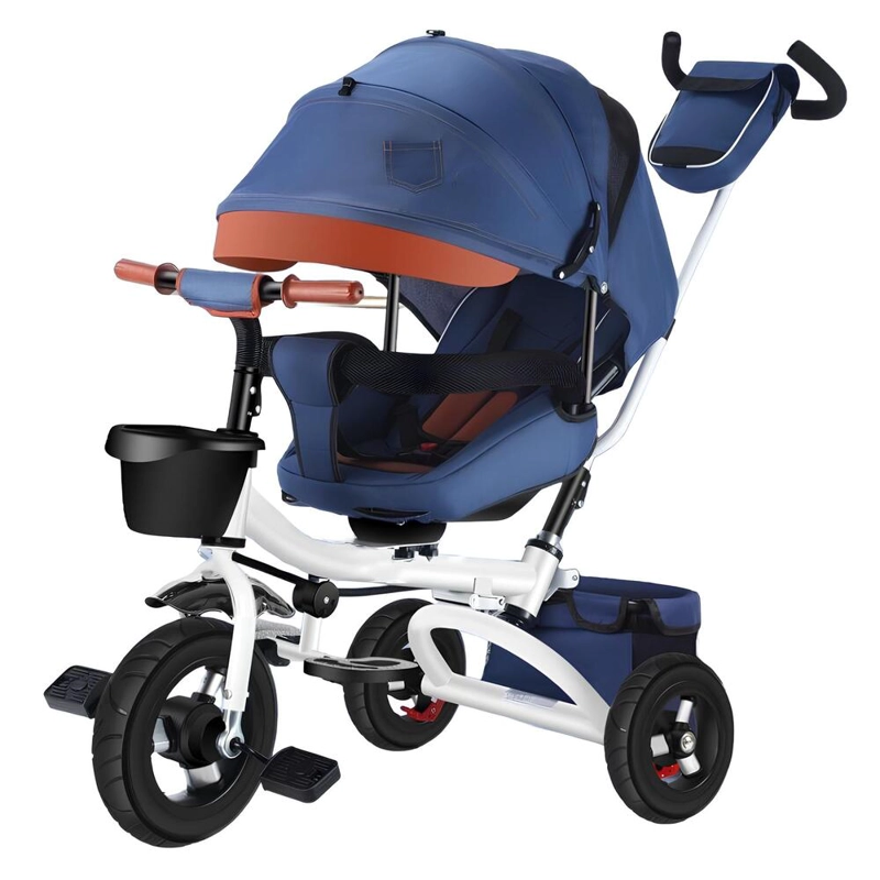 TRICICLO REVERSIBLE Y PLEGABLE CON ACCESORIOS AZUL LUBABYCAS - 1