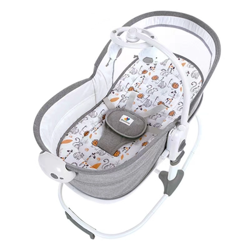 CUNA MOISÉS Y COLUMPIO INGENUITY MASTELA ACERO GRIS CON VIBRACIÓN 2 EN 1 - 1