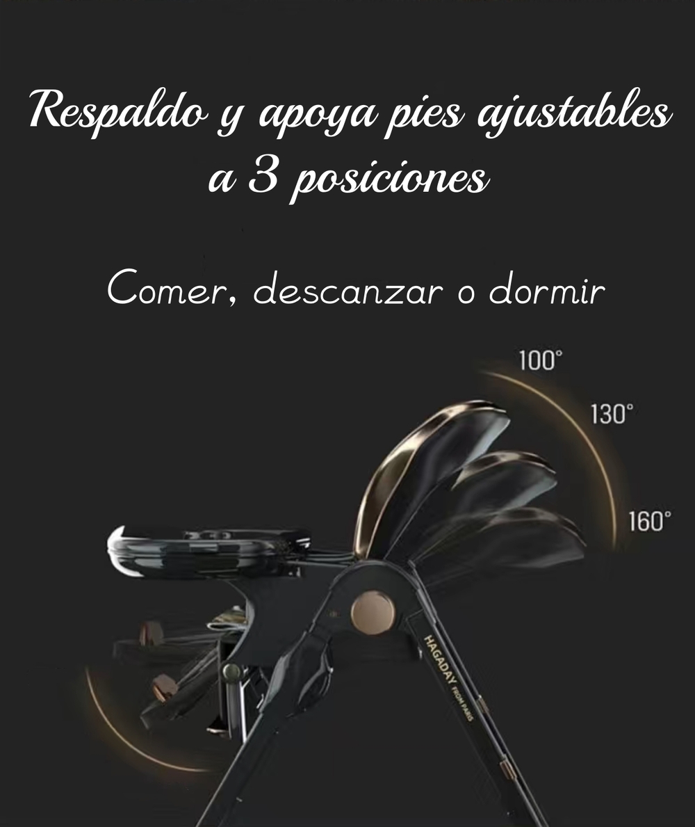 SILLA COMER LUBABYCAS LUJOSA RECLINABLE HAGADAY NEGRO - 3