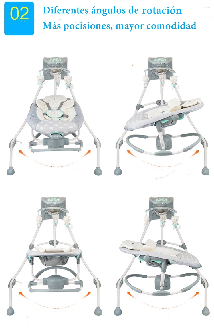 COLUMPIO INGENUITY MECEDORA ELECTRICO 360° LUBABYCAS GRIS - 4