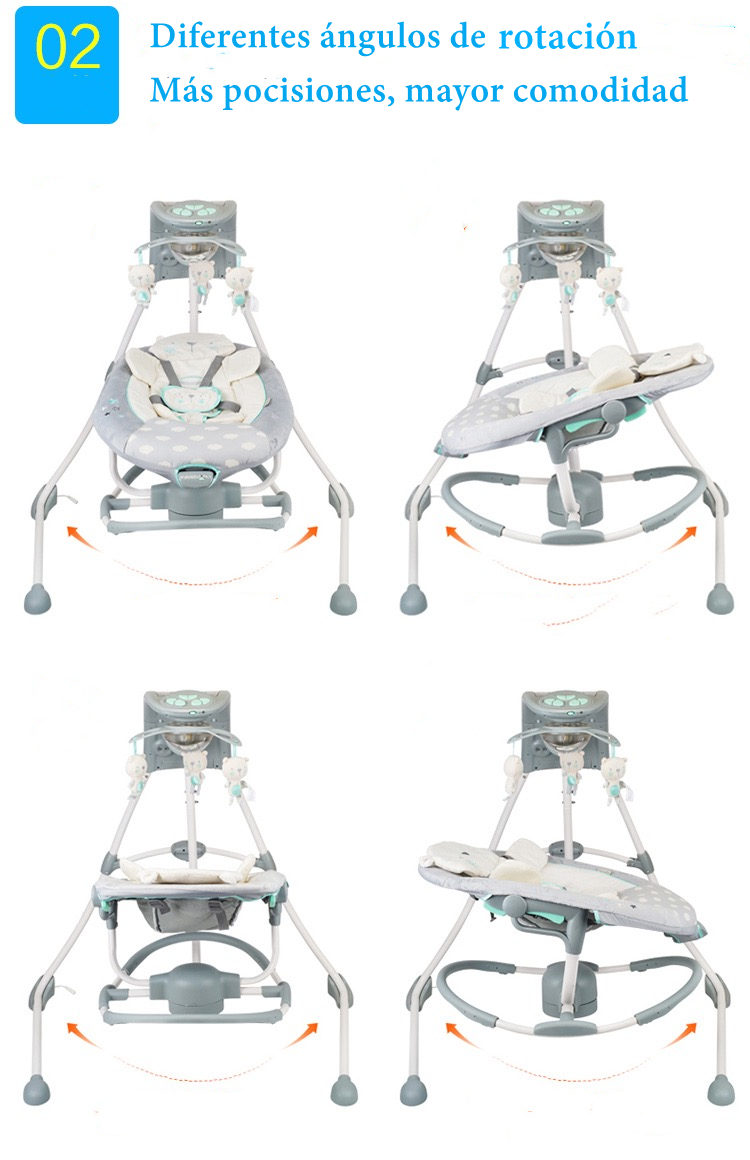 COLUMPIO INGENUITY MECEDORA ELECTRICO 360° LUBABYCAS GRIS - 4