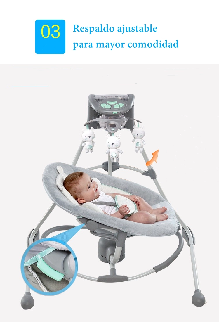 COLUMPIO INGENUITY MECEDORA ELECTRICO 360° LUBABYCAS GRIS - 5
