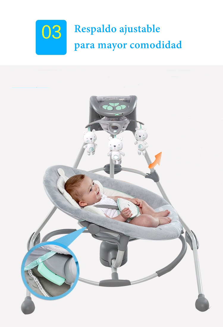 COLUMPIO INGENUITY MECEDORA ELECTRICO 360° LUBABYCAS GRIS - 5