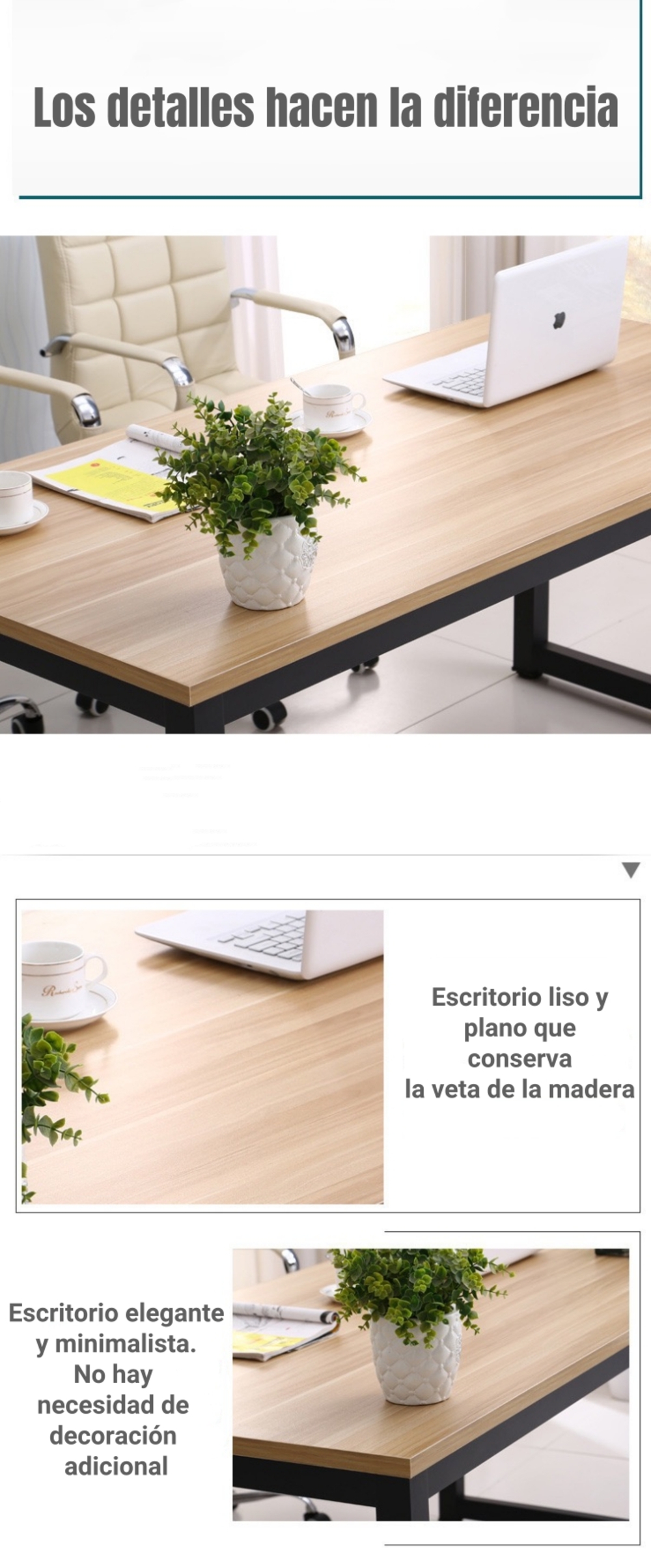 ESCRITORIO MESA 120*60*74CM BY LUBABYCAS NEGRO - 4