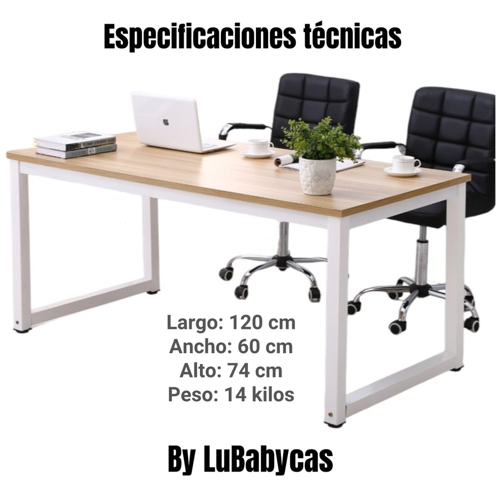 ESCRITORIO MESA 120*60*74CM BY LUBABYCAS NEGRO - 7