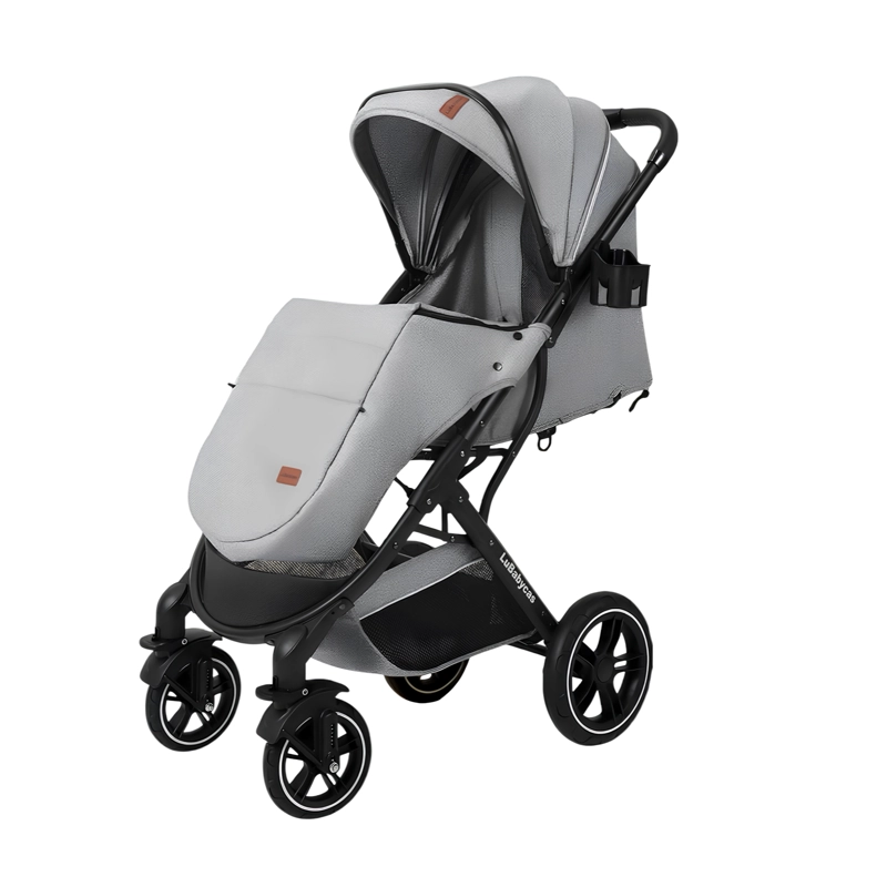 COCHE PASEO LUBABYCAS CON CUBRE PIES GRIS - 1