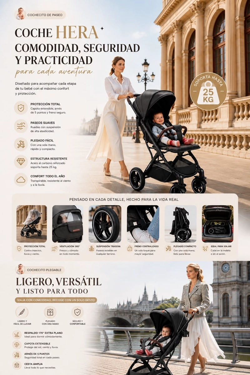 COCHE PASEO LUBABYCAS CON CUBRE PIES GRIS - 3