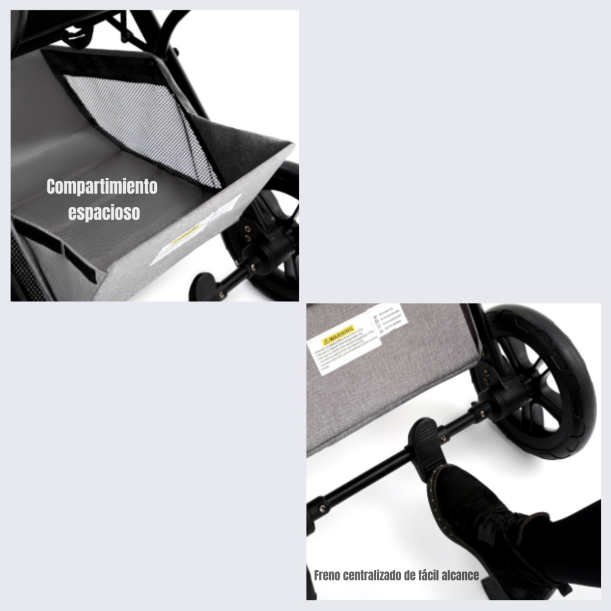COCHE PASEO LUBABYCAS CON CUBRE PIES NEGRO - 5