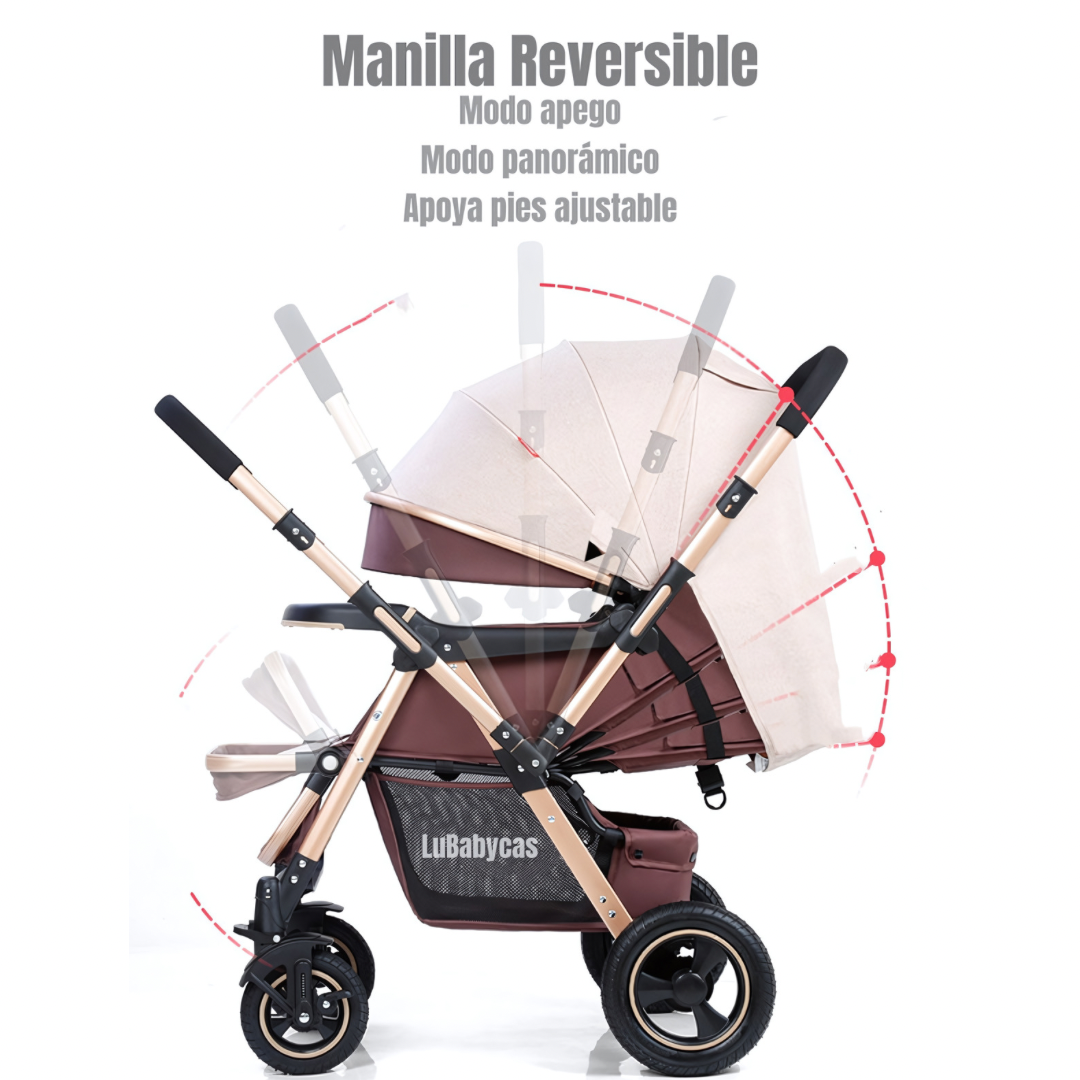 COCHE PASEO LUBABYCAS REVERSIBLE RUBIK GRIS - 3