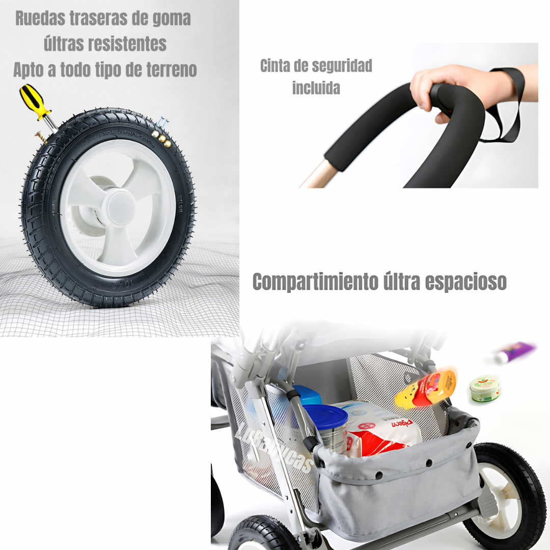 COCHE PASEO LUBABYCAS REVERSIBLE RUBIK GRIS - 5