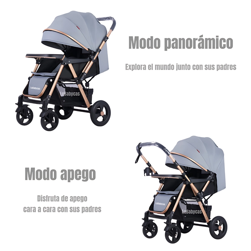 COCHE PASEO LUBABYCAS REVERSIBLE RUBIK NEGRO - 2
