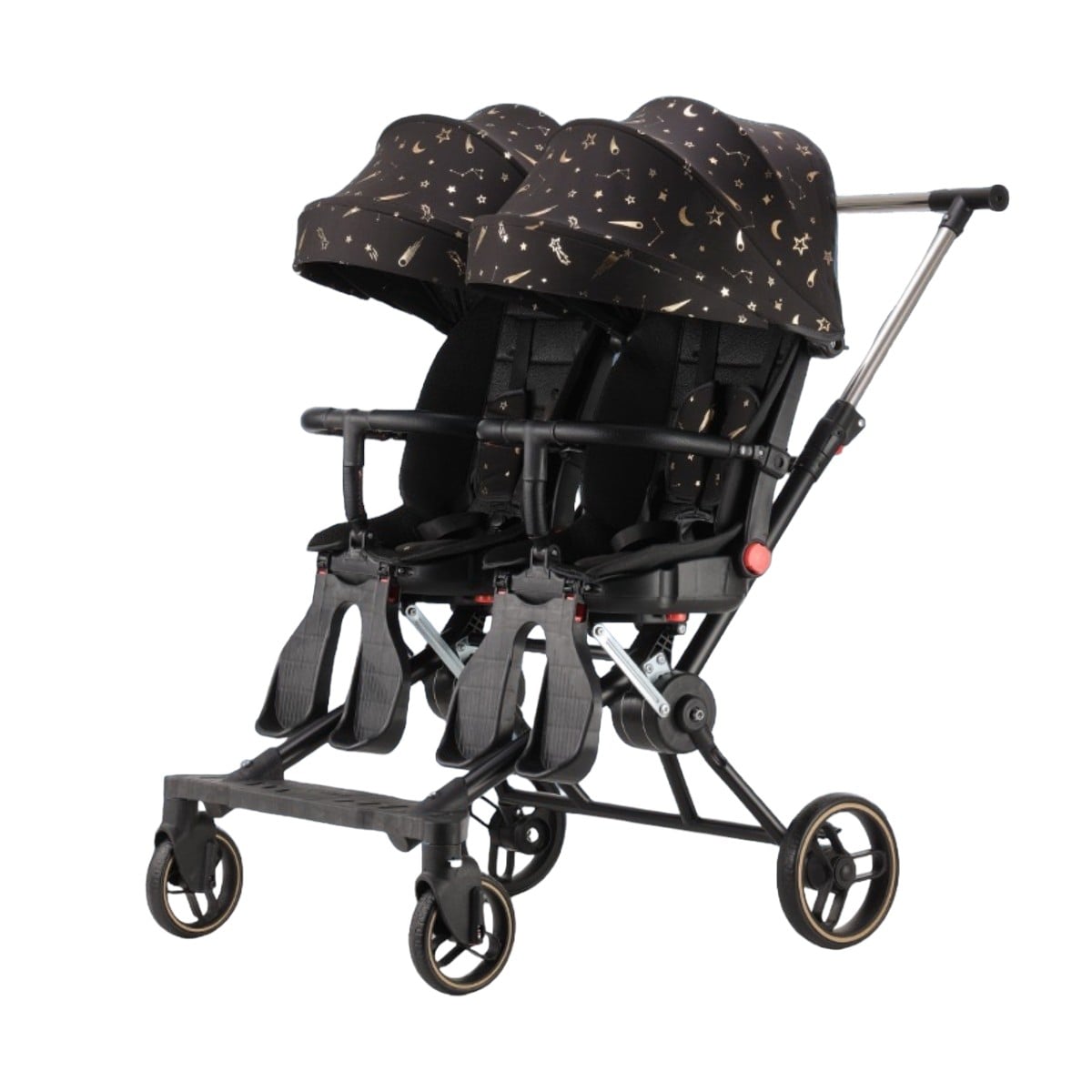 COCHE DOBLE CON MESITA DE COMER RECLINABLE NEGRO LUBABYCAS - 1