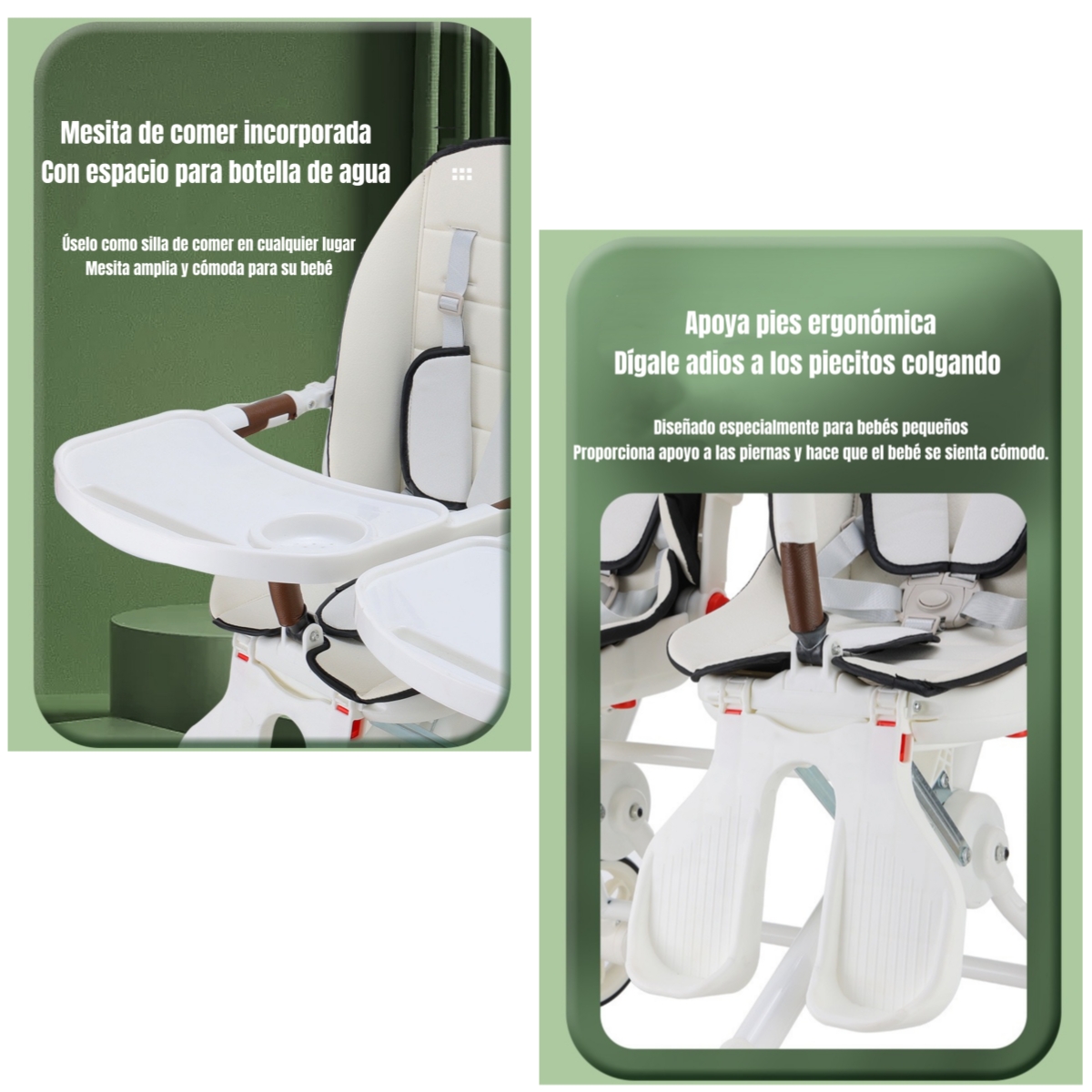 COCHE DOBLE CON MESITA DE COMER RECLINABLE NEGRO LUBABYCAS - 6