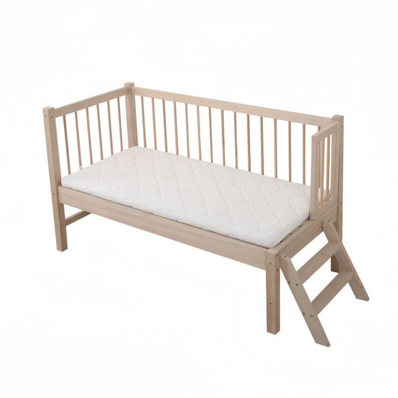 CAMA CUNA COLECHO LUBABYCAS TRANSICIÓN MADERA 150X70X86CM CON COLCHÓN - 1
