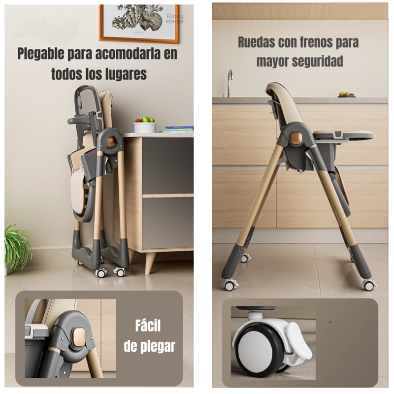 SILLA COMER LUBABYCAS RECLINABLE PLEGABLE ROSADO - 6