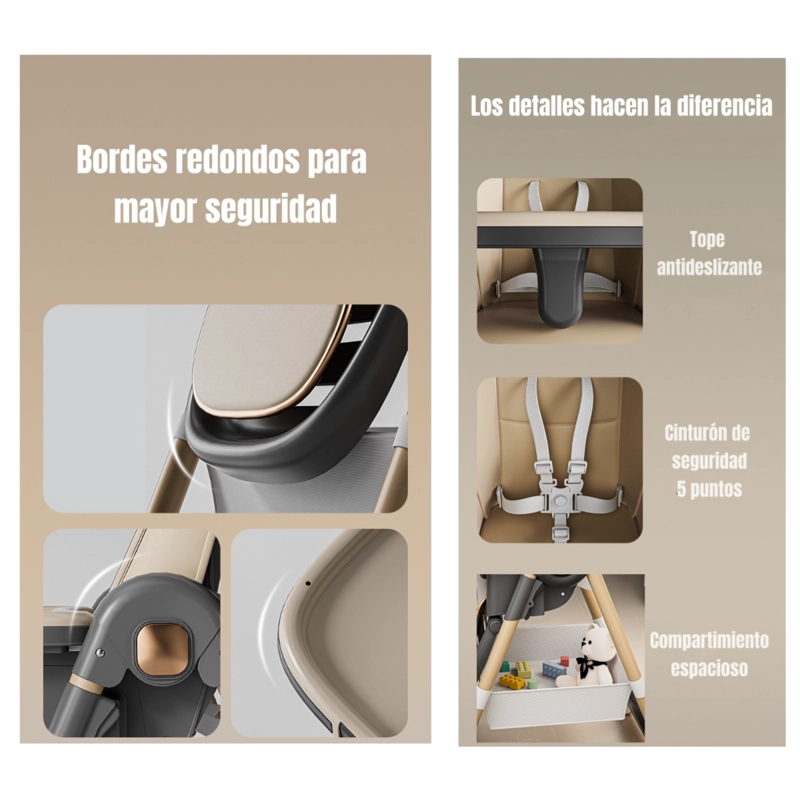 SILLA COMER LUBABYCAS RECLINABLE PLEGABLE ROSADO - 7