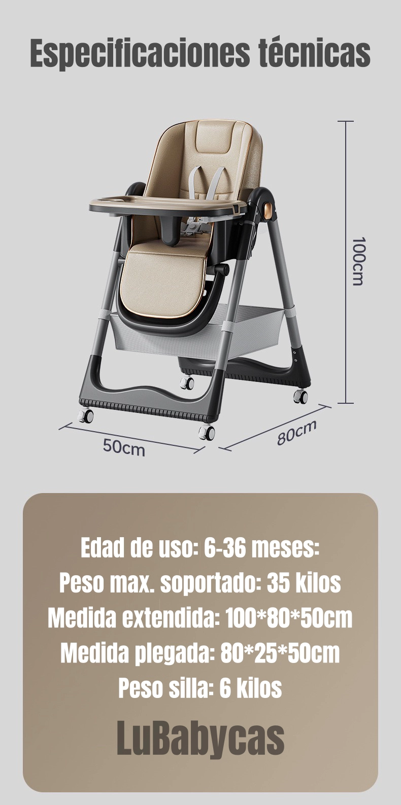 SILLA COMER LUBABYCAS RECLINABLE PLEGABLE ROSADO - 8