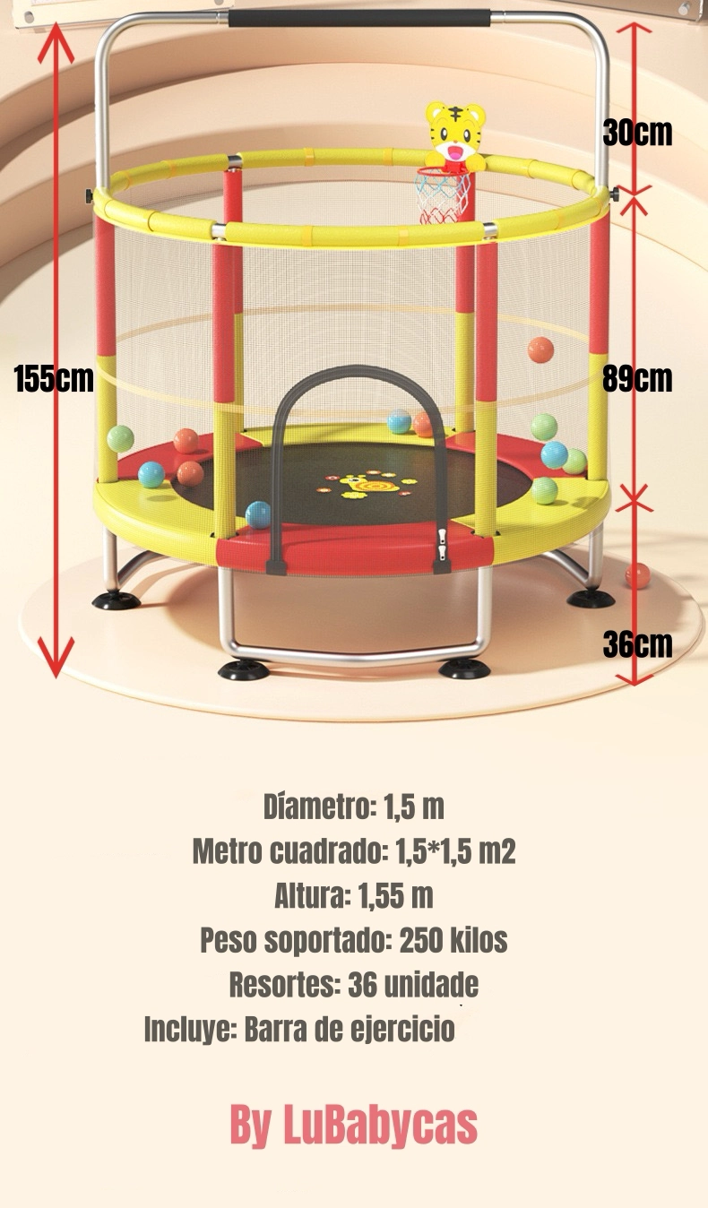 CAMA ELASTICA TRAMPOLINE 150CM MAS JUEGOS LUBABYCAS - 8
