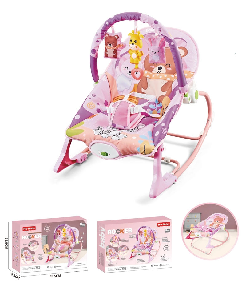 SILLA LUBABYCAS NIDO MECEDORA CON VIBRACIÓN Y MELODÍA ROSADO - 2
