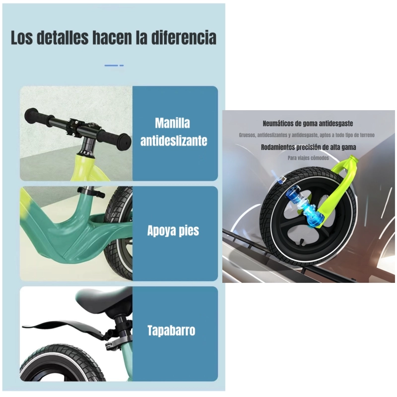 BICICLETA LUBABYCAS EQUILIBRIO ÚLTRA RESISTENTE VERDE - 6