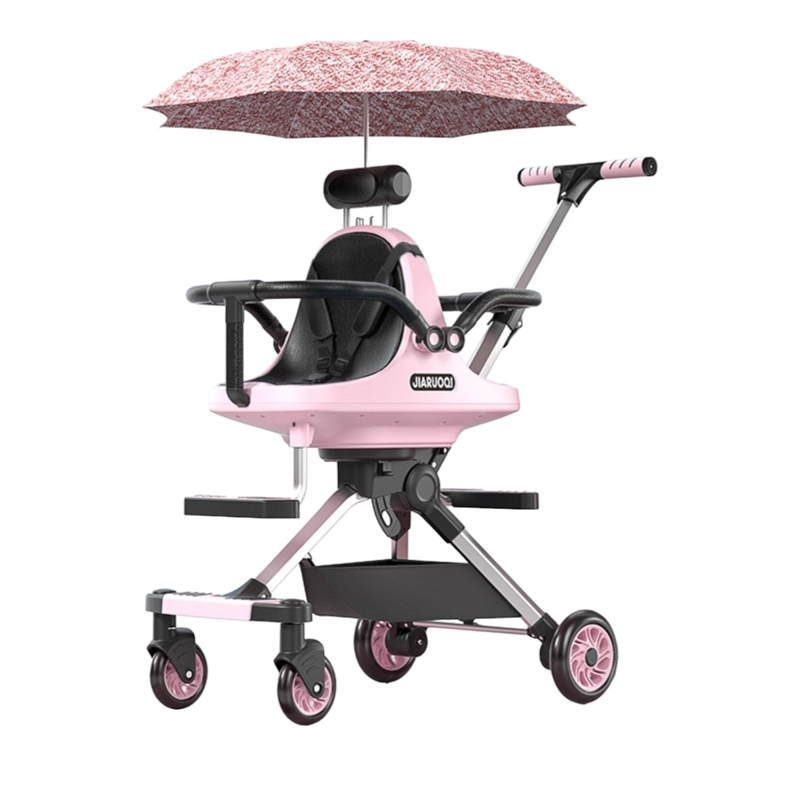 COCHE PASEO LUBABYCAS DOBLE CON SOMBRILLA BY ROSADO - 1
