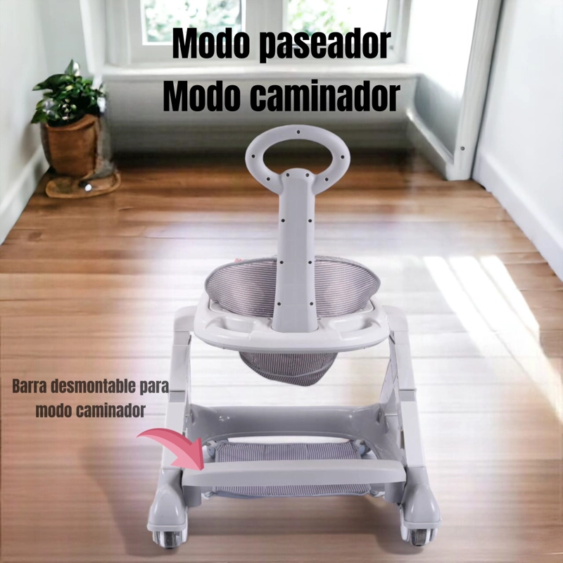 ANDADOR CAMINADOR LUBABYCAS 5 EN 1 CON APOYA PIES ROSADO - 4