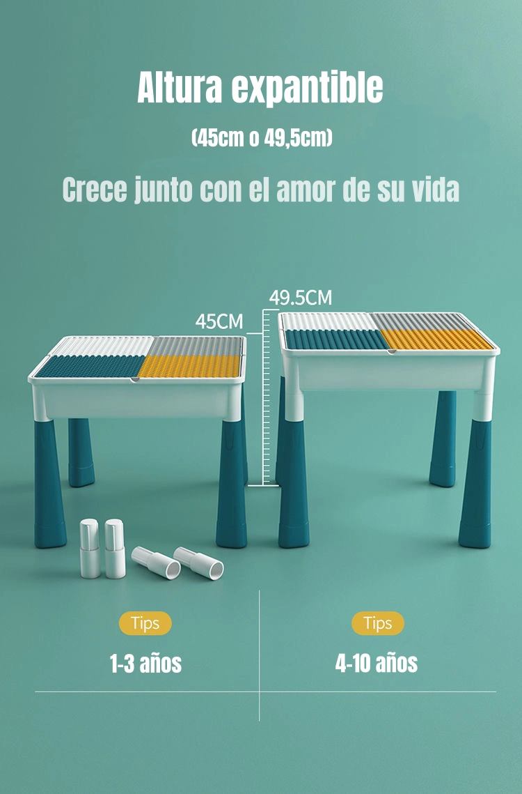 MESA DE BLOQUES 209 PIEZAS Y 1 SILLA BY LUBABYCAS - 3