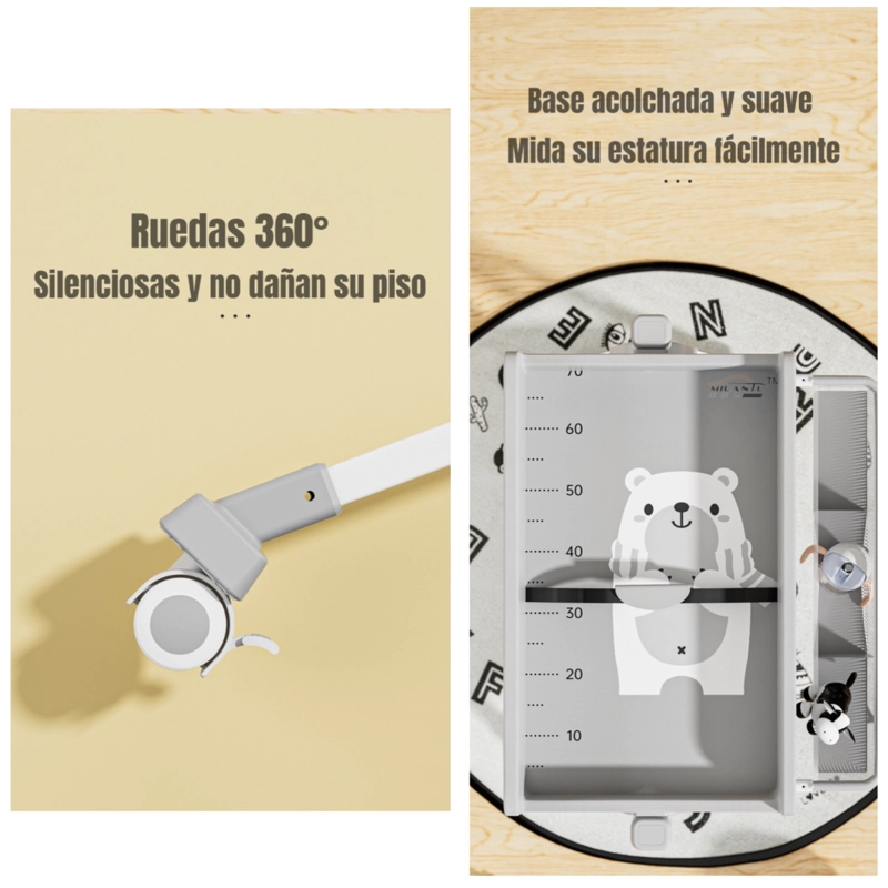 MUDADOR DE PAÑALES PLEGABLE 3 EN 1 LUBABYCAS GRIS - 4