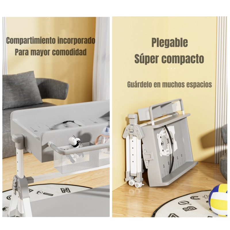 MUDADOR DE PAÑALES PLEGABLE 3 EN 1 LUBABYCAS GRIS - 5